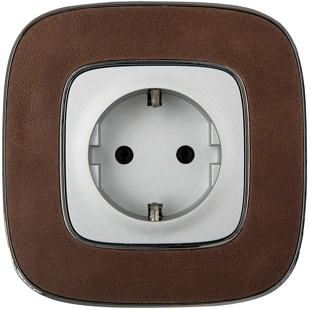 Розетка Legrand VLN-A 2 контакта с заземлением цвет алюминий Valena Allure STLM-2055824 - Вид №3