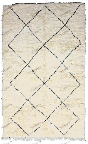 AFOLKI Прямоугольный шерстяной коврик с геометрическими мотивами Beni ourain Taa939be