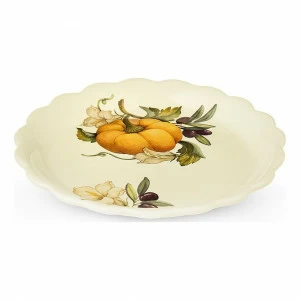 Тарелка керамическая белая с желтым закусочная "Тыква" NUOVA CER ТЫКВА 00-3946726 Белый;желтый