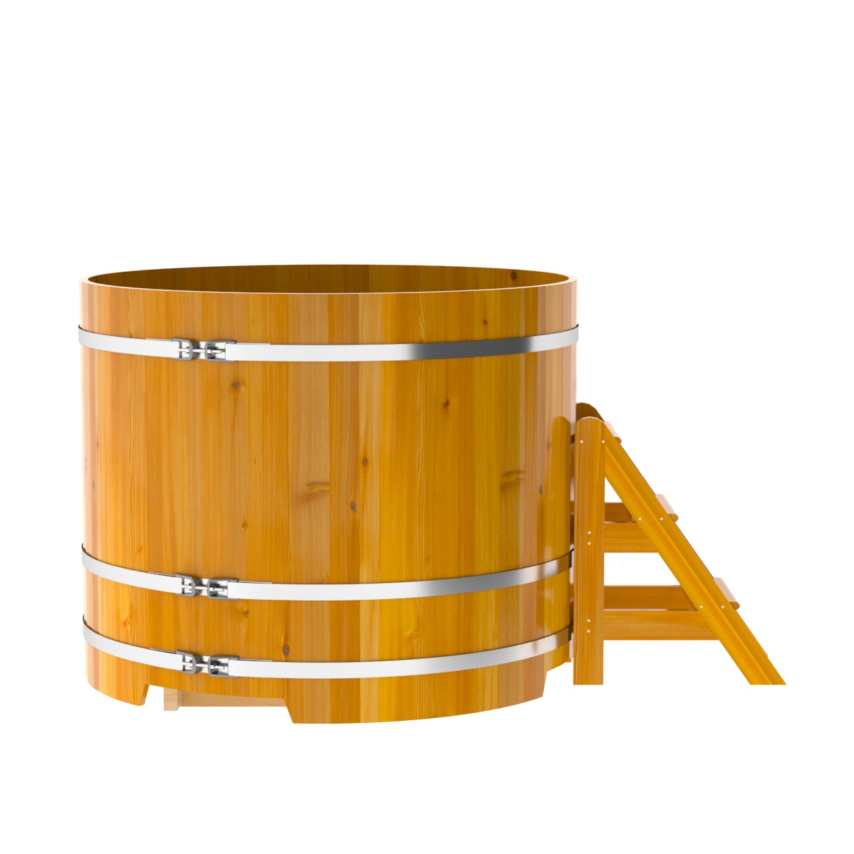 2233 Купель круглая из лиственницы Рустик d=1,50х1,2 натуральная Alyarus  - Вид №3