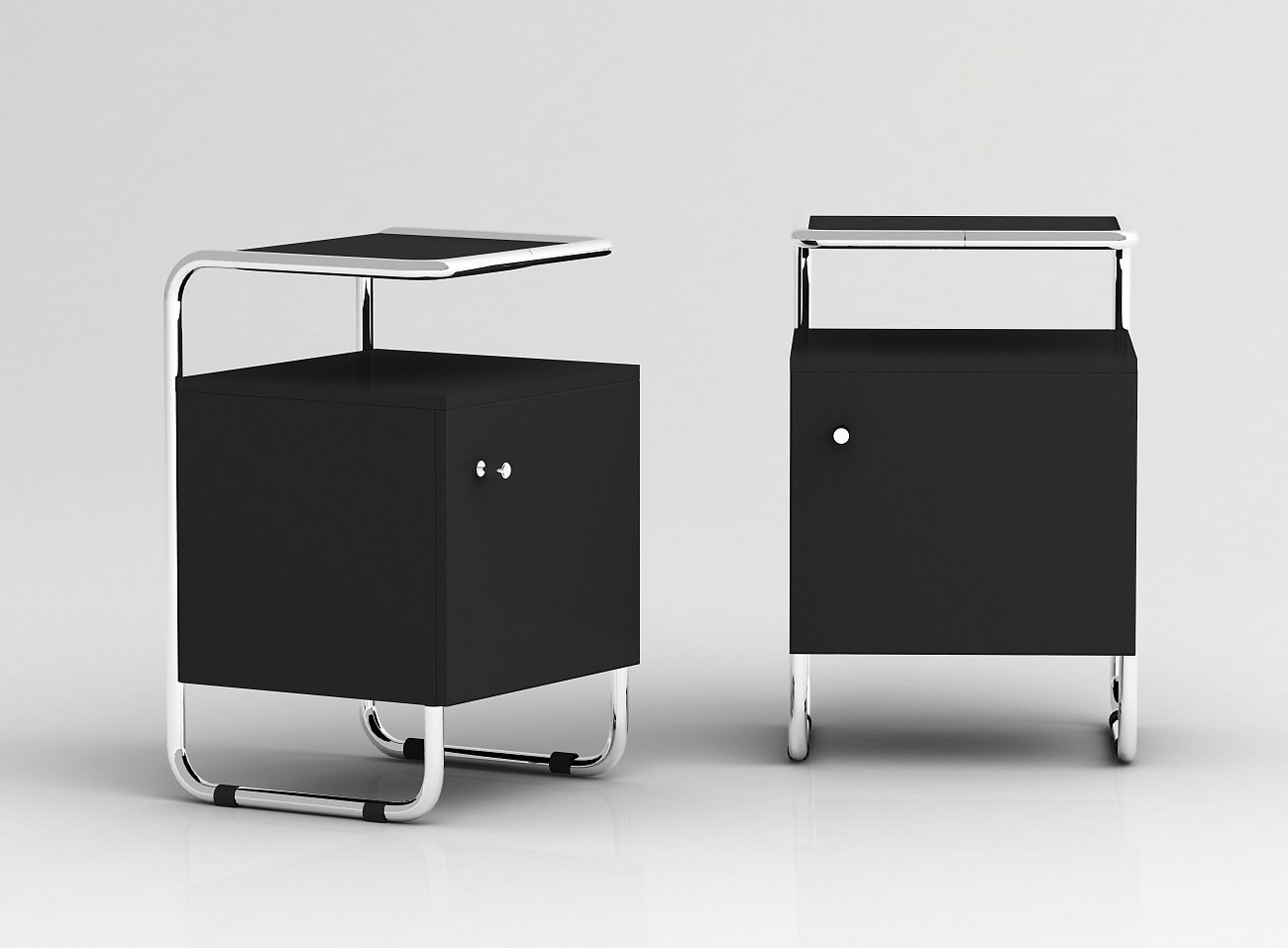 Тумба с металлическими ножками черная Bauhaus WOODI  00-3965954 Черный  - Вид №1