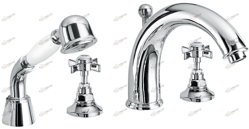 Fir Italia Комплект для ванны с ручным душем на 4 отверстия Canterbury 30 3047312