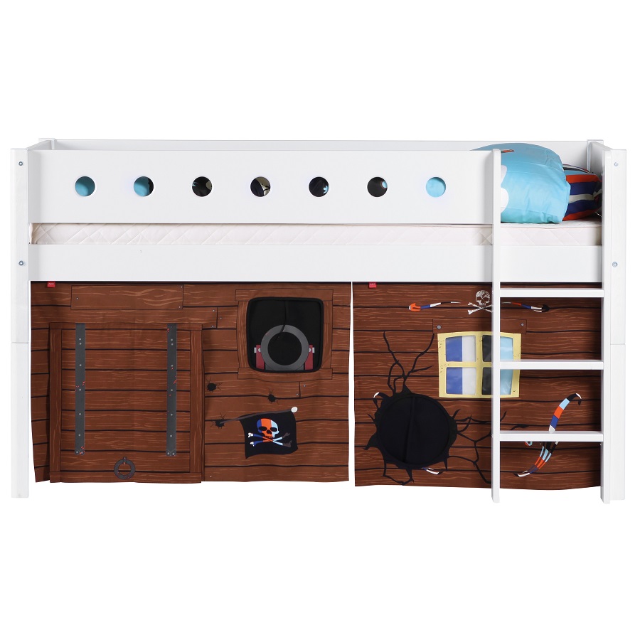 Кровать Flexa White с лестницей, 200 см, белая 801730940 - Вид №3