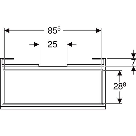 501.906.00.1 Шкафчик для раковины Geberit Renova Plan, с одним выдвижным ящиком и одним внутренним выдвижным ящиком Geberit  - Вид №44