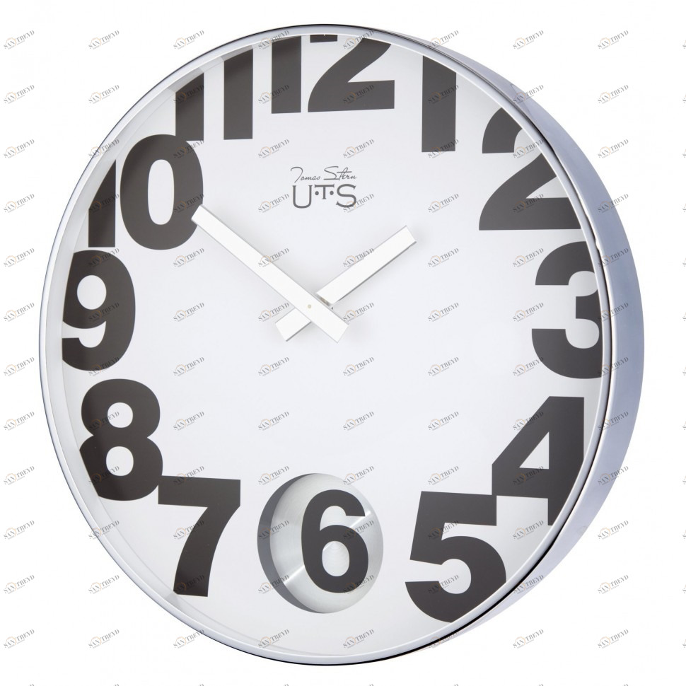 Часы настенные серебристые Tomas Stern 4003S TOMAS STERN ДИЗАЙНЕРСКИЕ 00-3872673 Серебро 