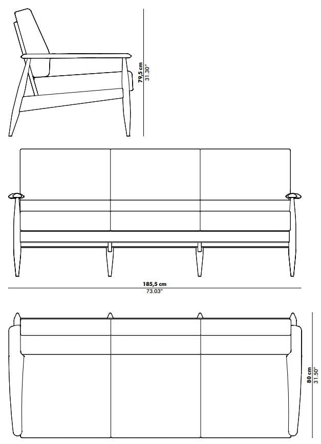 3-местный тканевый диван BuzziSpace BuzziNordic ARCH-00057763 - Вид №2