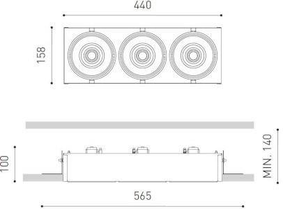 Arkoslight Встраиваемый алюминиевый светодиодный светильник Orbital sun-id-1347380 - Вид №5