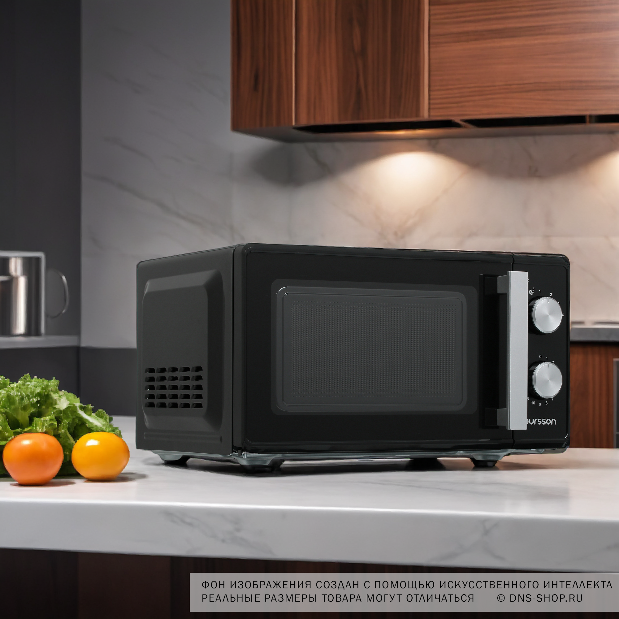 9930355 Микроволновая печь Oursson MM1702/BL черный STDN-0087527 - Вид №10