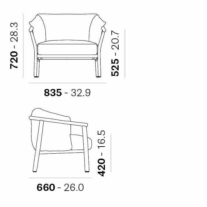 Тканевое кресло с подлокотниками Pedrali Lamorisse ARCH-00035784 - Вид №4