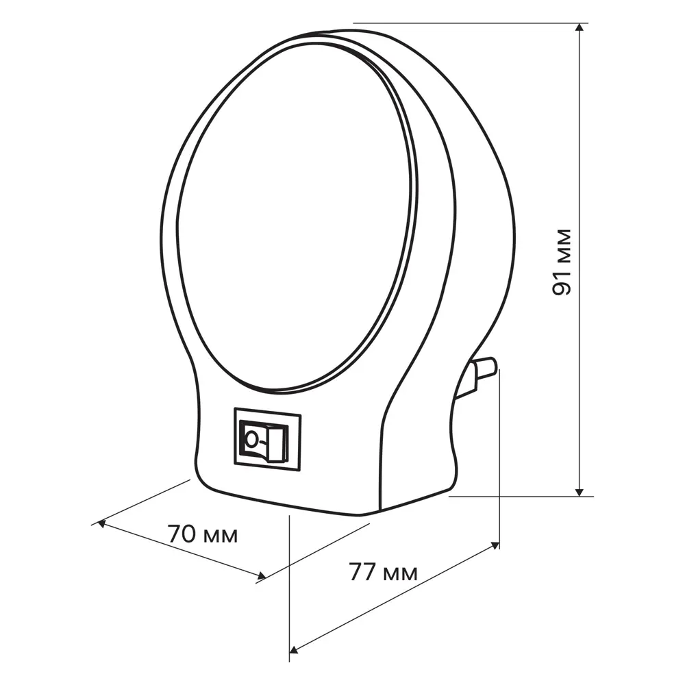 Ночник в розетку светодиодный Ritter Овал с выключателем STLM-2016082 - Вид №3