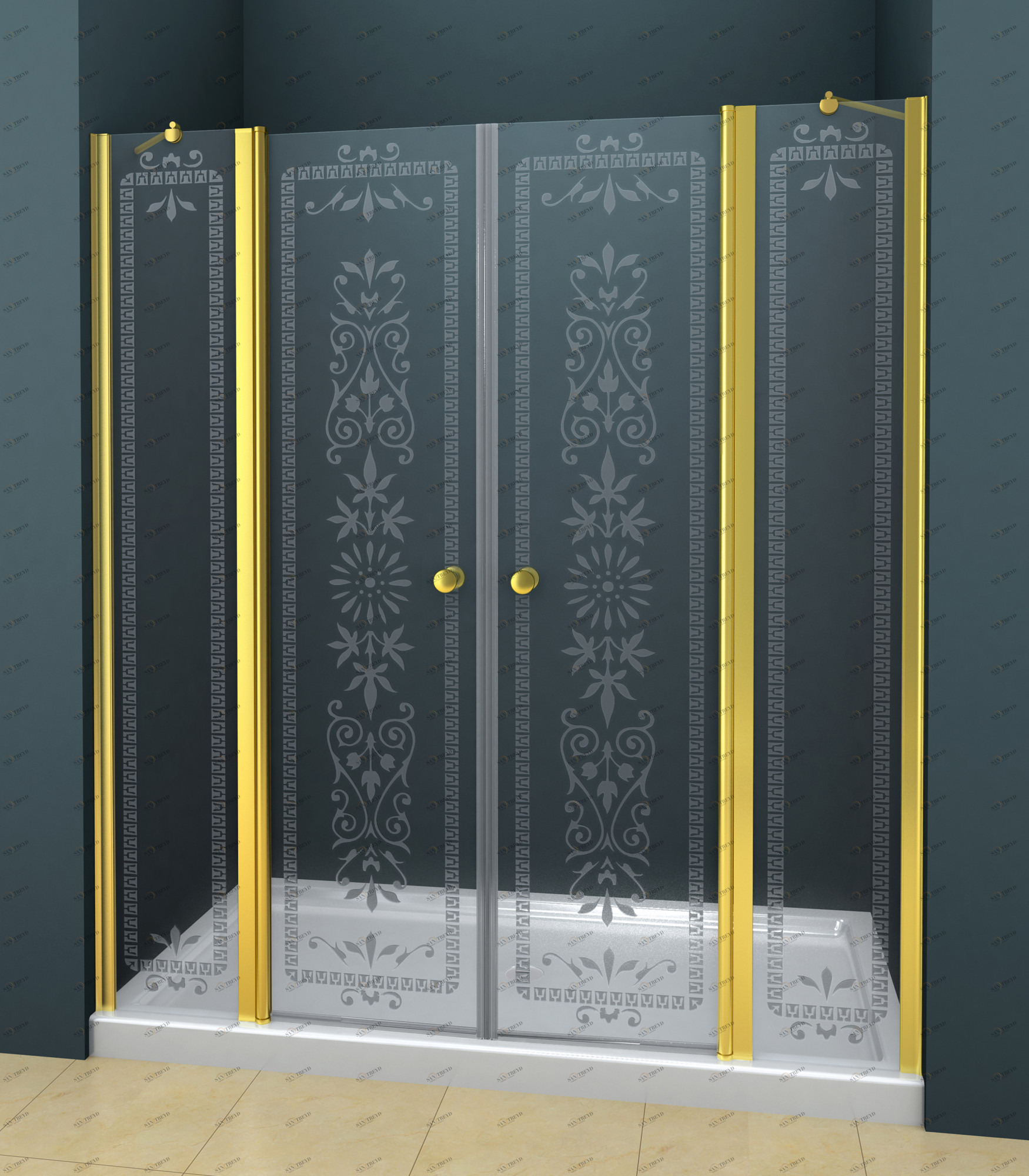 Душевая дверь в нишу CEZARES ROYAL PALACE-A-B-22-180-CP-G