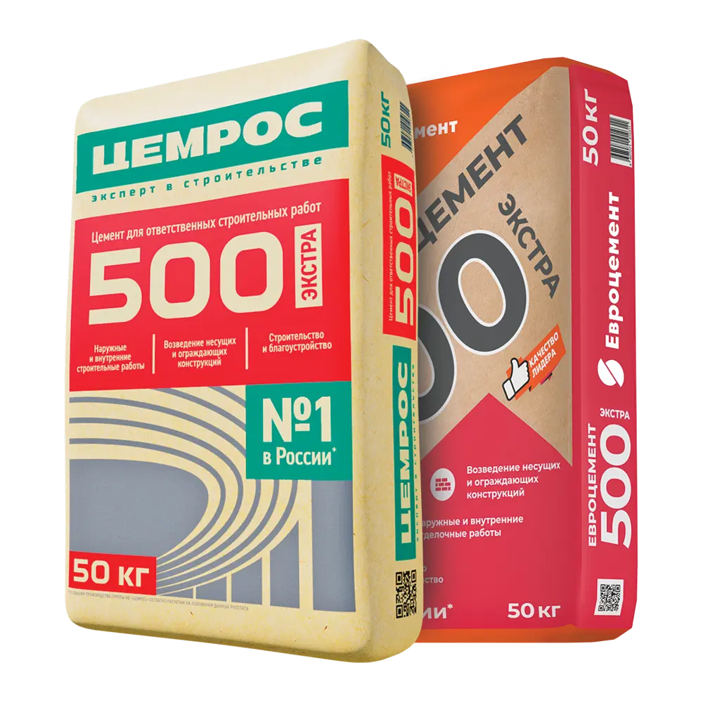 Цемент Цемрос M500 ЦЕМ I 42.5 Б 50 кг STLM-2211509