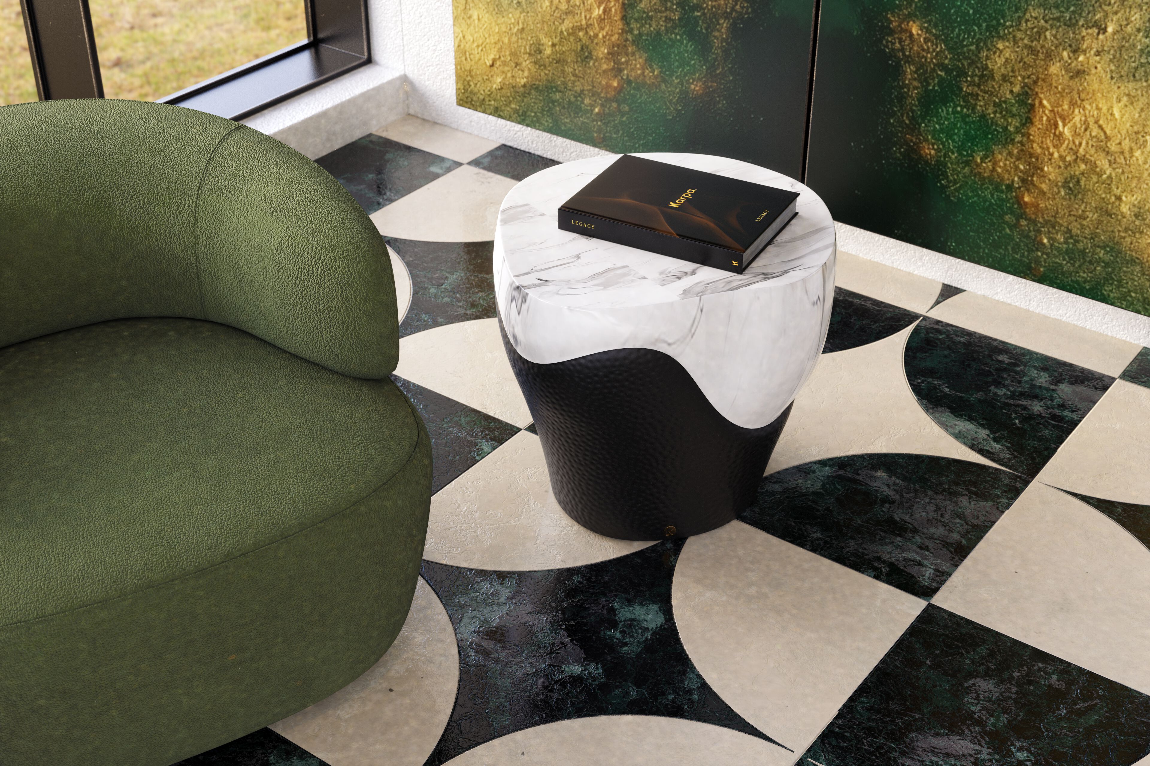 Круглый журнальный столик из стекловолокна KARPA DUETTE K2009 ARCH-00003182 - Вид №3