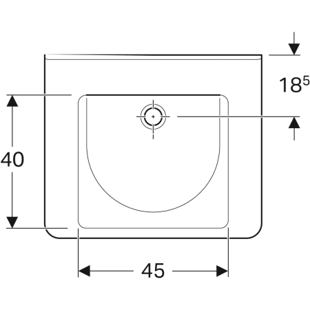128576000 Раковина Geberit Renova Comfort Square, безбарьерная Geberit  - Вид №24