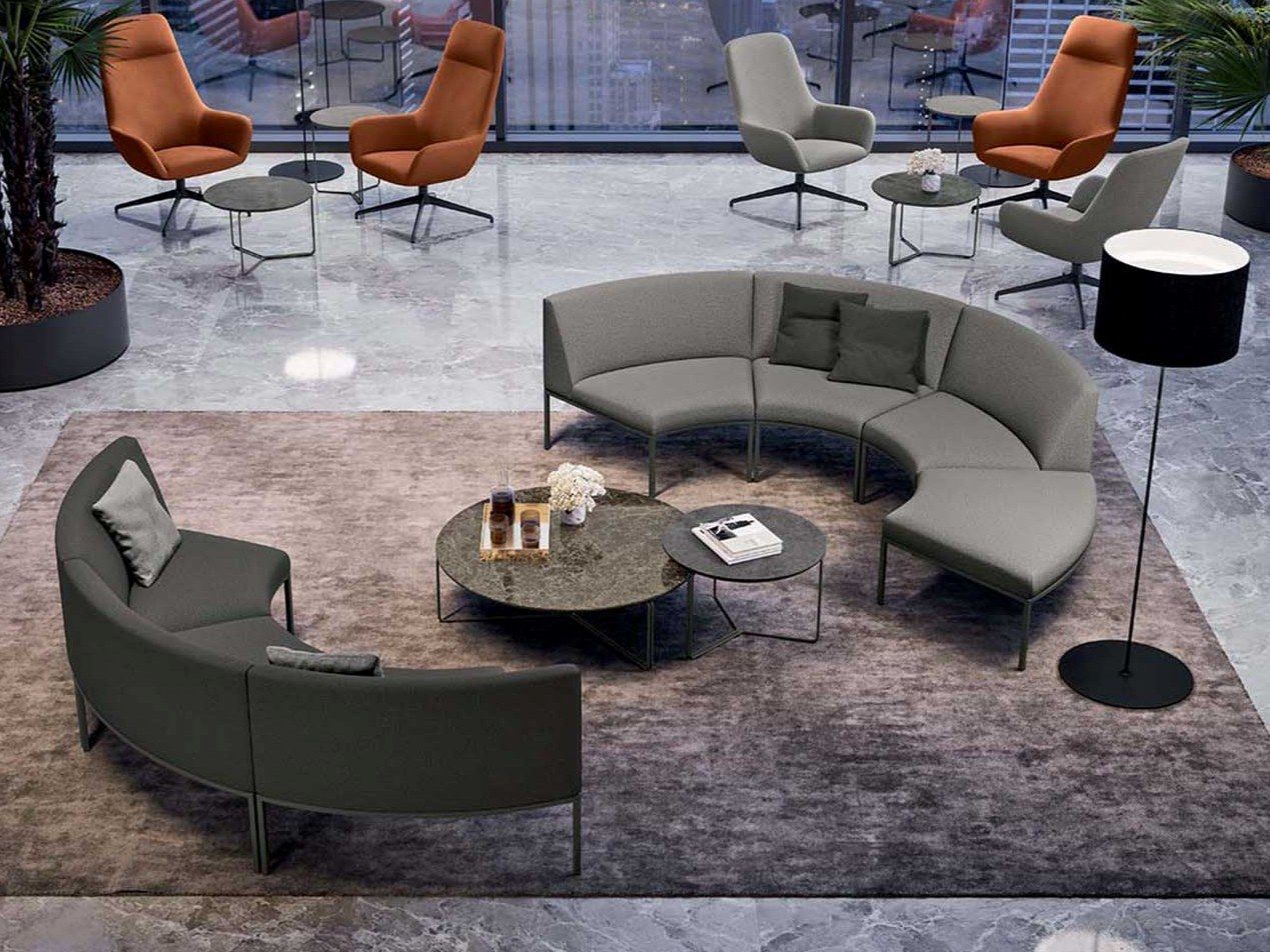 Изогнутый диван из ткани Quadrifoglio Group Design Living ARCH-00130279