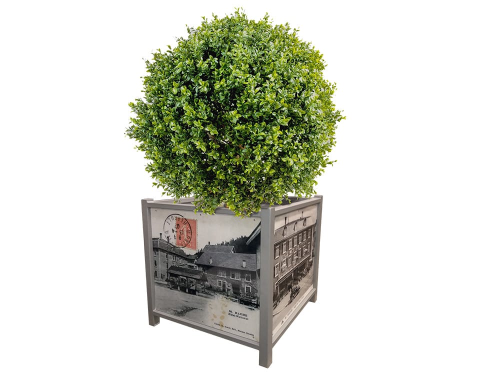 Металлический квадратный низкий плантатор GHM-ECLATEC Pixeon ARCH-00007014