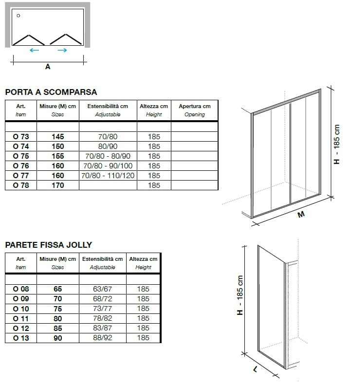 Душевая кабина из акрилового стекла с раздвижной дверью Metidea золото ARCH-00141396 - Вид №2