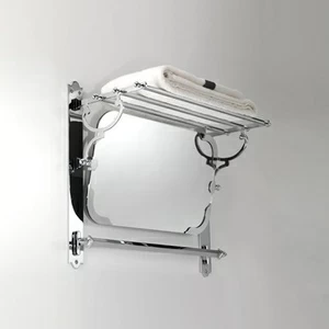 Полочка для полотенец с откидным зеркалом из латуни и алюминия hbrackcr Devon Devon RACK