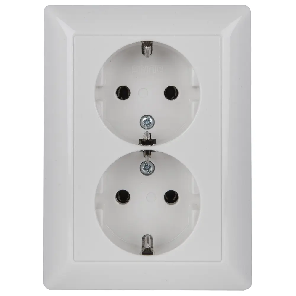 Розетка Jung EcoProfi 2 разъема с заземлением моноблок цвет белый STLM-2003884 - Вид №1