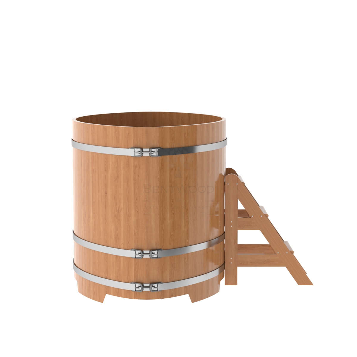 1330 Купель овальная из дуба 1,15х1,83х1,2 натуральная Alyarus  - Вид №2