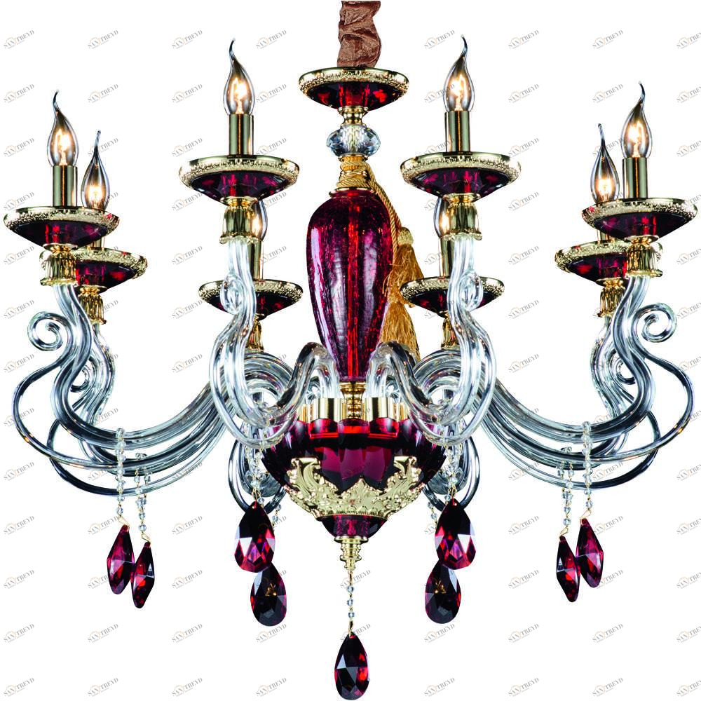 Подвесная люстра Divinare Simona 5125/10 LM-8 DIVINARE ДИЗАЙНЕРСКИЕ, SIMONA RED 074994 Красный 