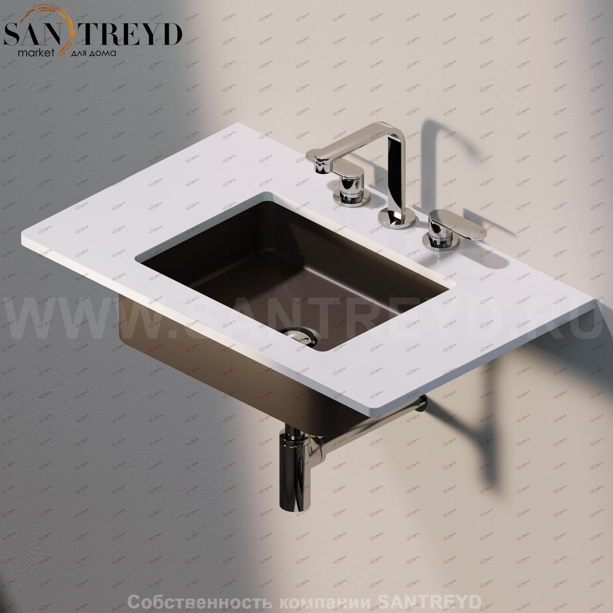 MW48SP7006 Накладная раковина под столешницу  квадратная Ceramica Flaminia Miniwash