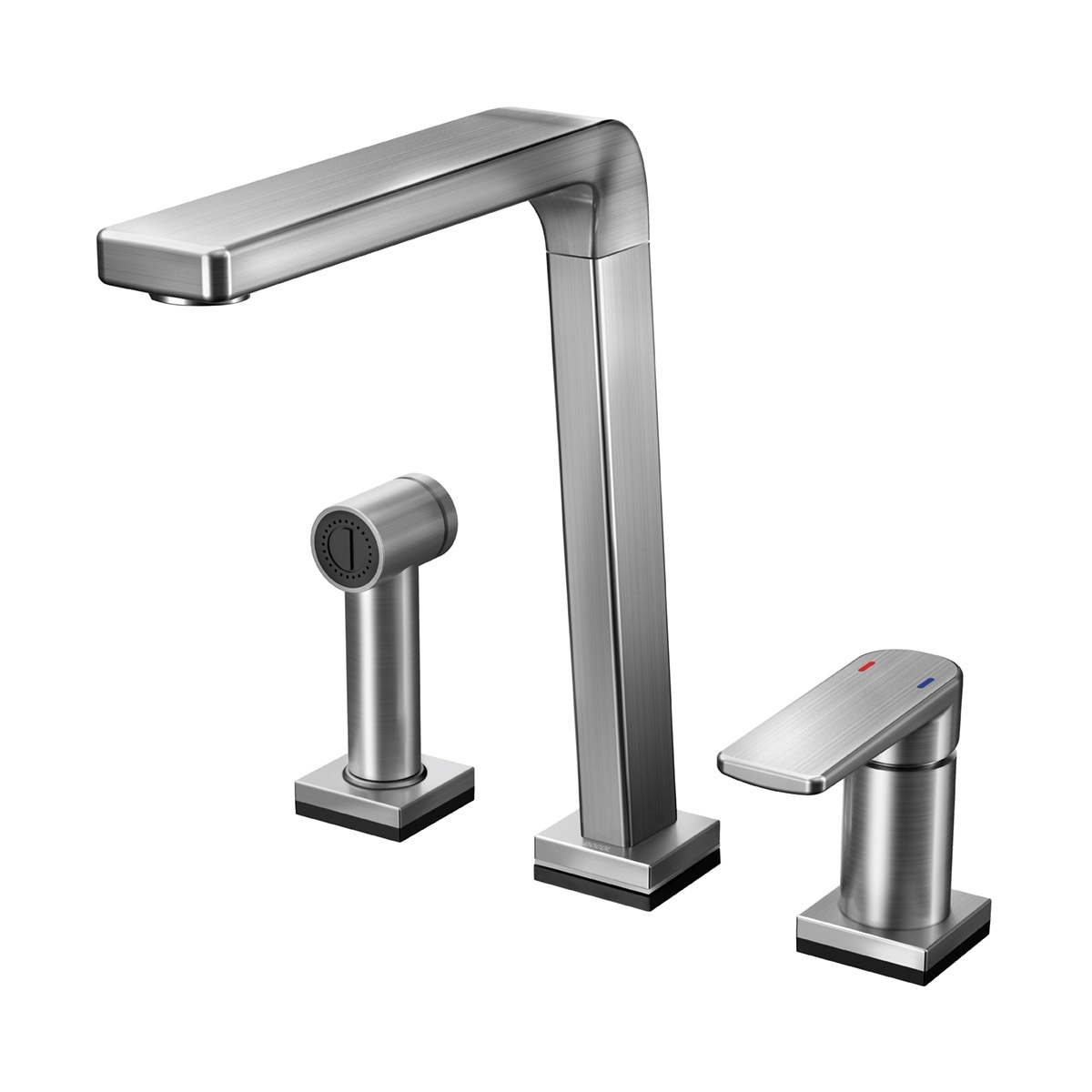 00699470 Смеситель кухонный однорычажный с ручным душем Bistro Tech матовый никель Docol BISTRO Bistrò