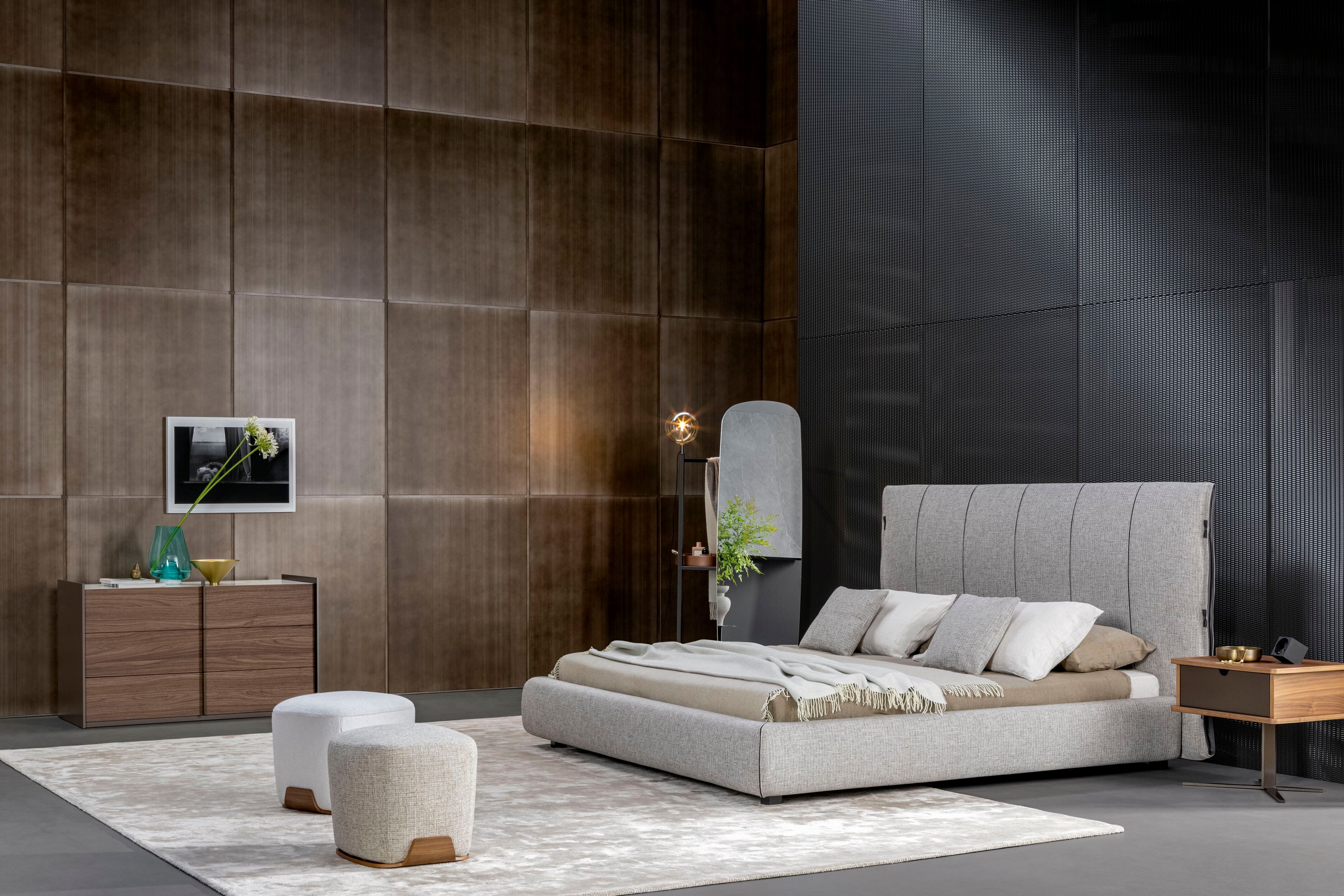 Двуспальная кровать из ткани с мягким изголовьем BONALDO Cuff ARCH-00119975 - Вид №6