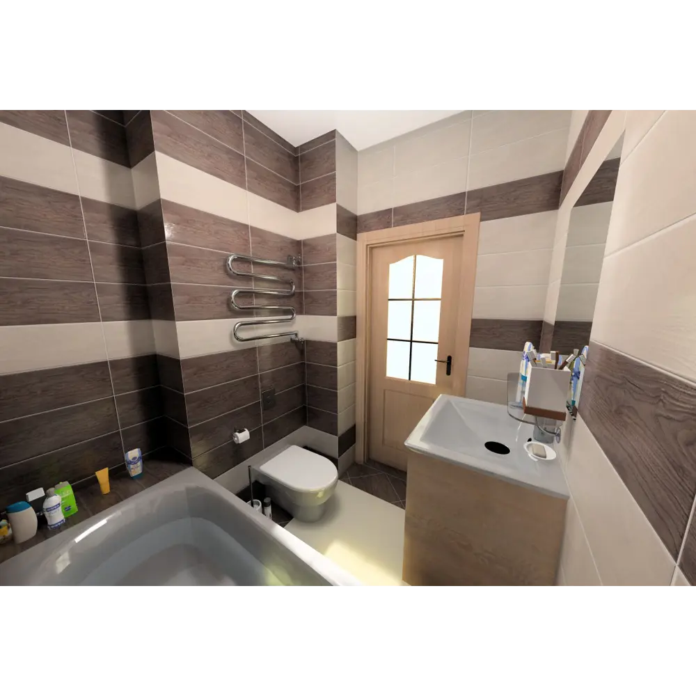 Плитка настенная Albero Tobacco 20.1х50.5 см 1.52 м2 цвет коричневый Azori STLM-2116609 - Вид №3