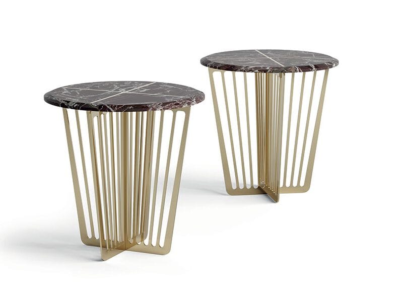 Круглая тумбочка из металла и мрамора Vittoria Frigerio Alfieri ARCH-00082552