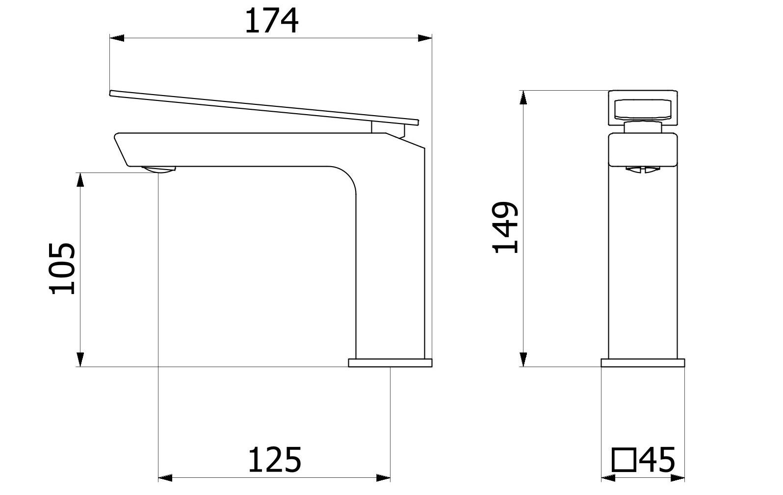 Смеситель для раковины с автоматическим сливом IB K3 ARCH-00024659 - Вид №1