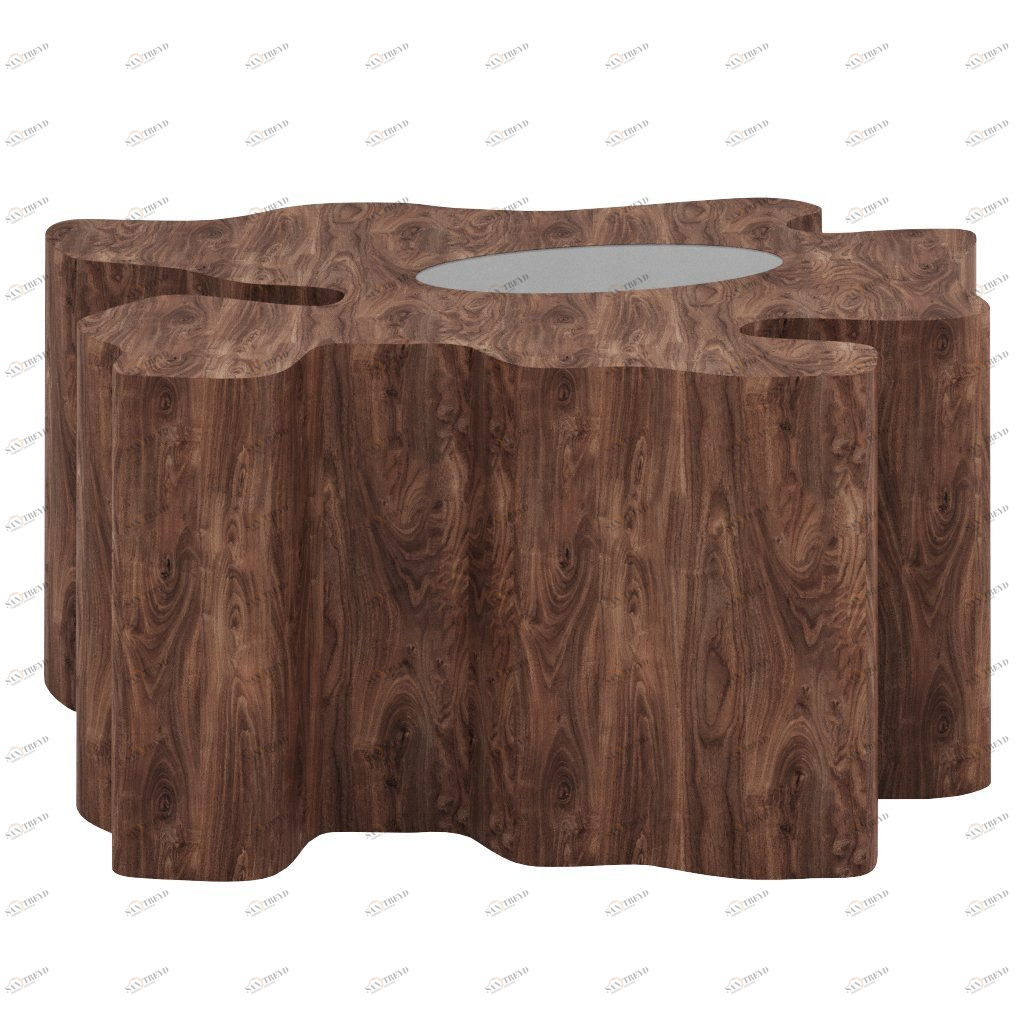 Журнальный столик деревянный фигурный орех "Пень" от Odingeniy ODINGENIY  178456 Орех;коричневый 
