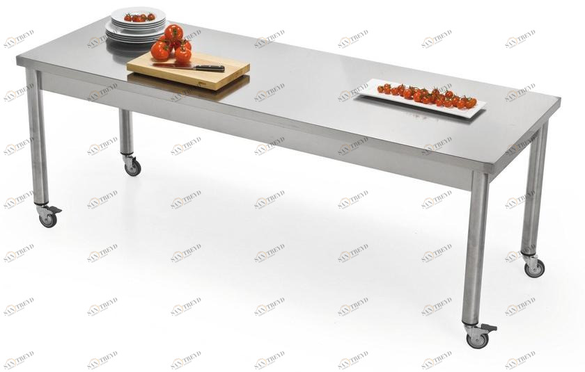 JOKODOMUS Прямоугольный стол из нержавеющей стали с колесами Auxilium 696113
