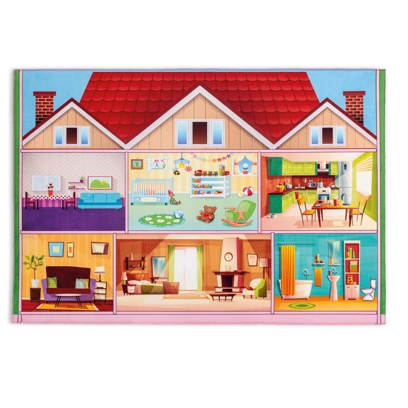 Ковер детский игровой 100х150 см "Дом" Play House CILEK  00-3832221 Разноцветный Santreyd  - Вид №1