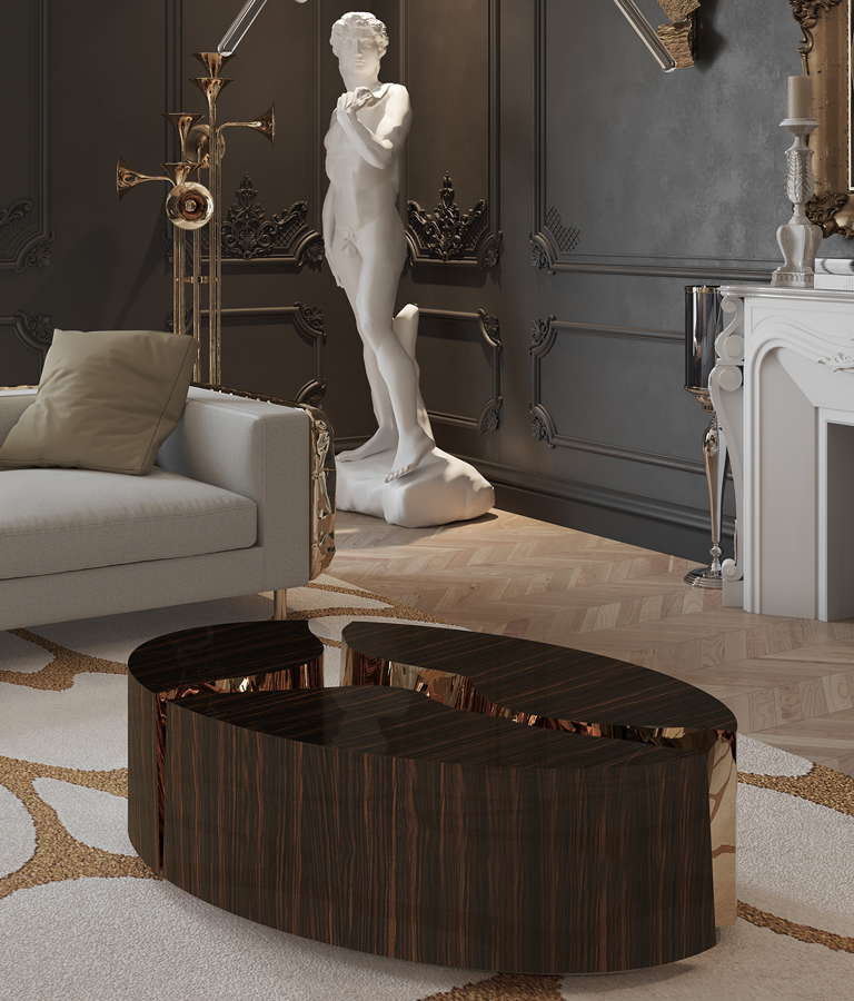 0-017 Овальный центральный стол Lapiaz из черного дерева Boca Do Lobo  - Вид №10