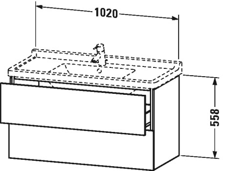 LC626600909 L-Cube Тумбочка подвесная Светло-голубой матовый декор Duravit - Вид №1