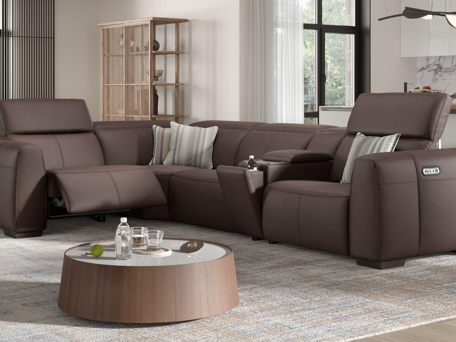 Кожаный угловой диван Sofanella тысячный ARCH-00022714 - Вид №6