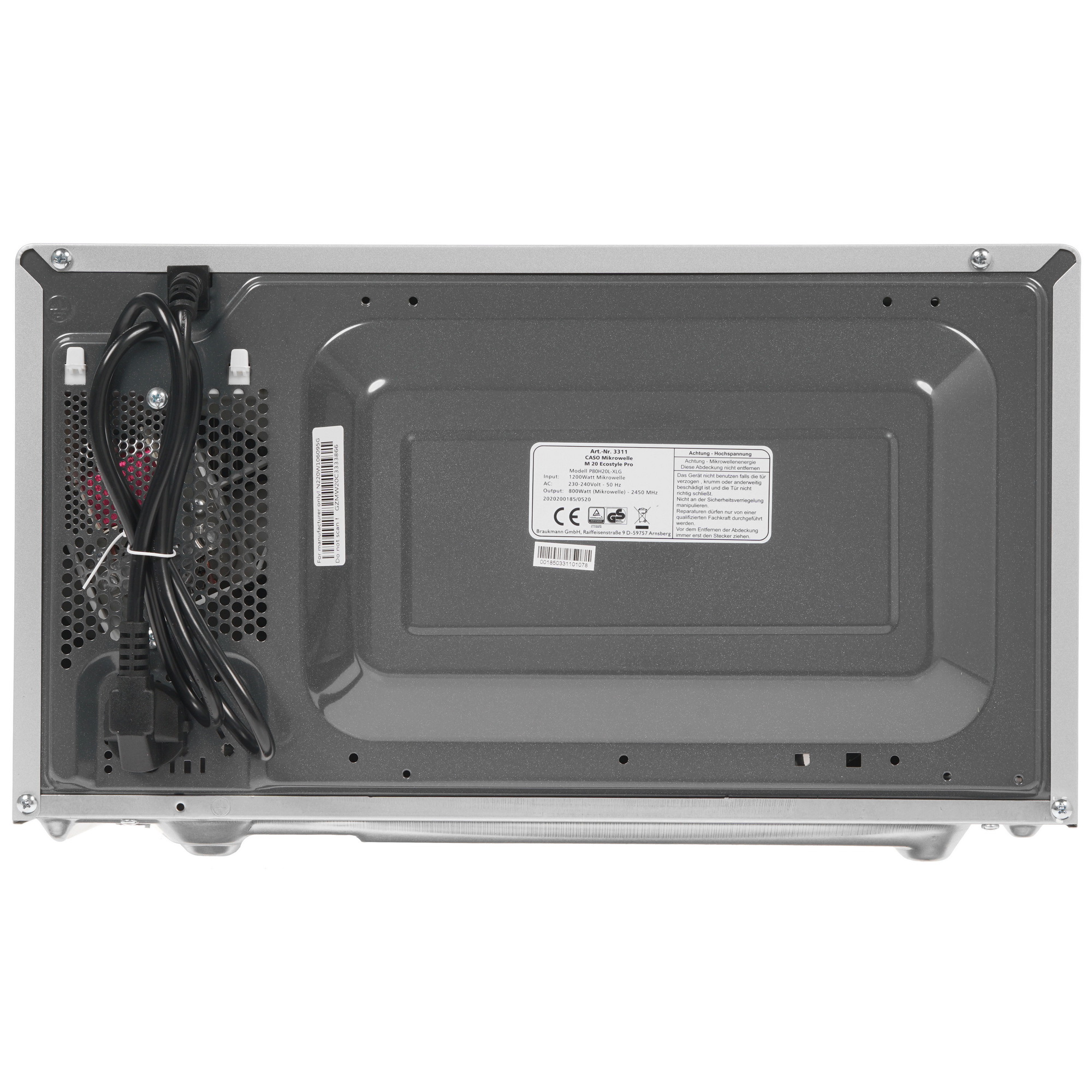 8195360 Микроволновая печь CASO M 20 Ecostyle Pro серебристый STDN-0049301 - Вид №7