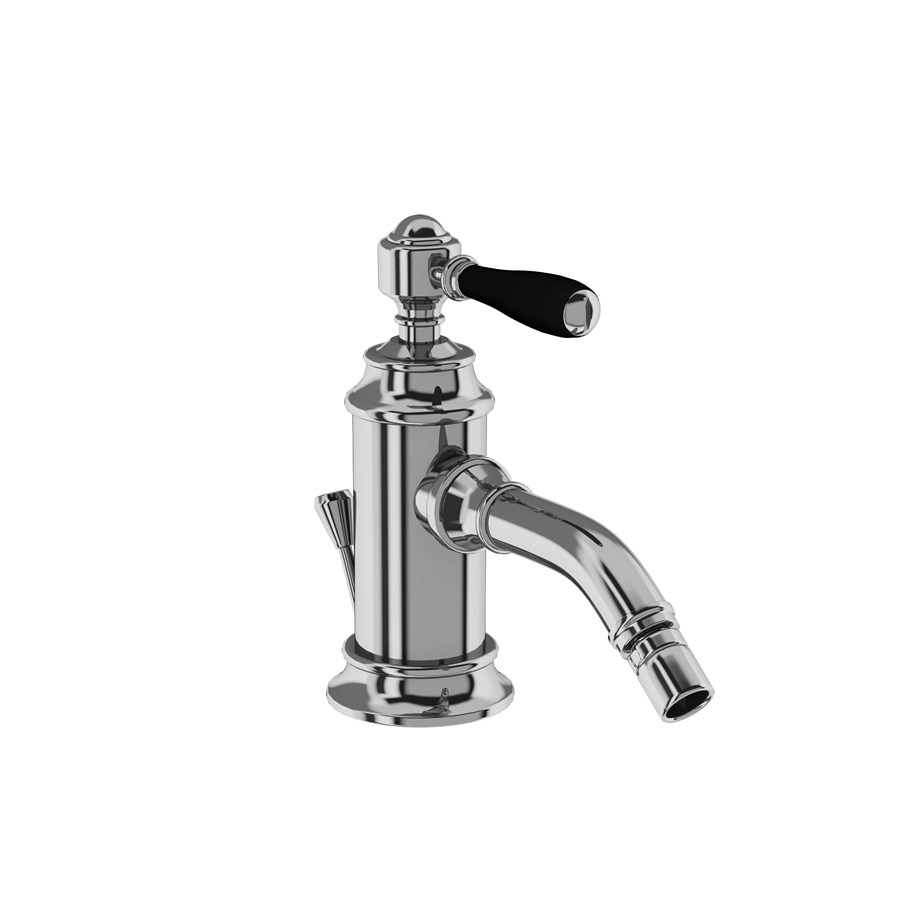 Burlington Arcade Смеситель для биде, однорычажный, Arcade, со сливным клапаном Никель с белым рычагом AWL13N  - Вид №4