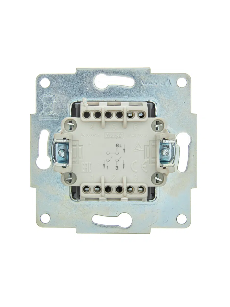 ASTI Выключатель двойной белый механизм LEZARD 7081-0288-101 - Вид №2