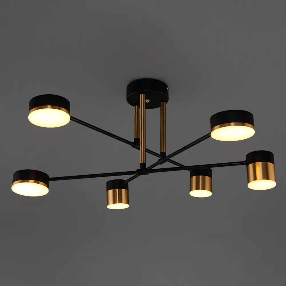 Люстра потолочная светодиодная Escada 10244/6LED с пультом управления, 8 м², регулируемый белый свет, цвет черный STLM-2019404