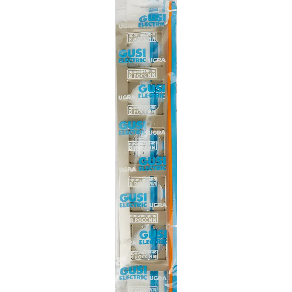 Рамка GUSI Electric Ugra для розеток и выключателей на 5 постов в цвете шампань 83865118 STLM-0045262 - Вид №2