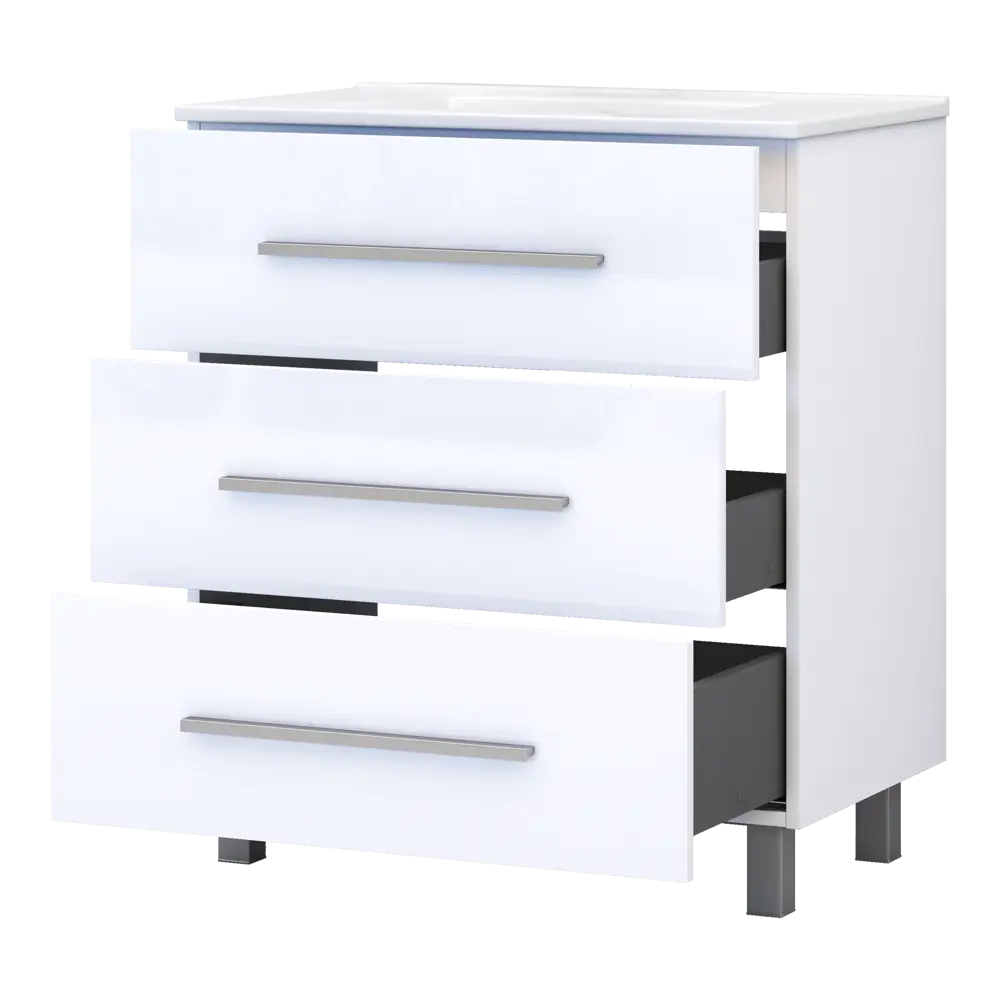 Тумба под раковину напольная Vigo Yuma 75 см цвет белый STLM-2060166 - Вид №2