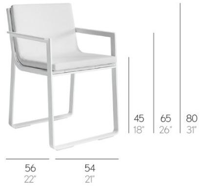 GANDIABLASCO Садовый стул из термо-лакированного алюминия с подлокотниками Flat sun-id-1363850 - Вид №3