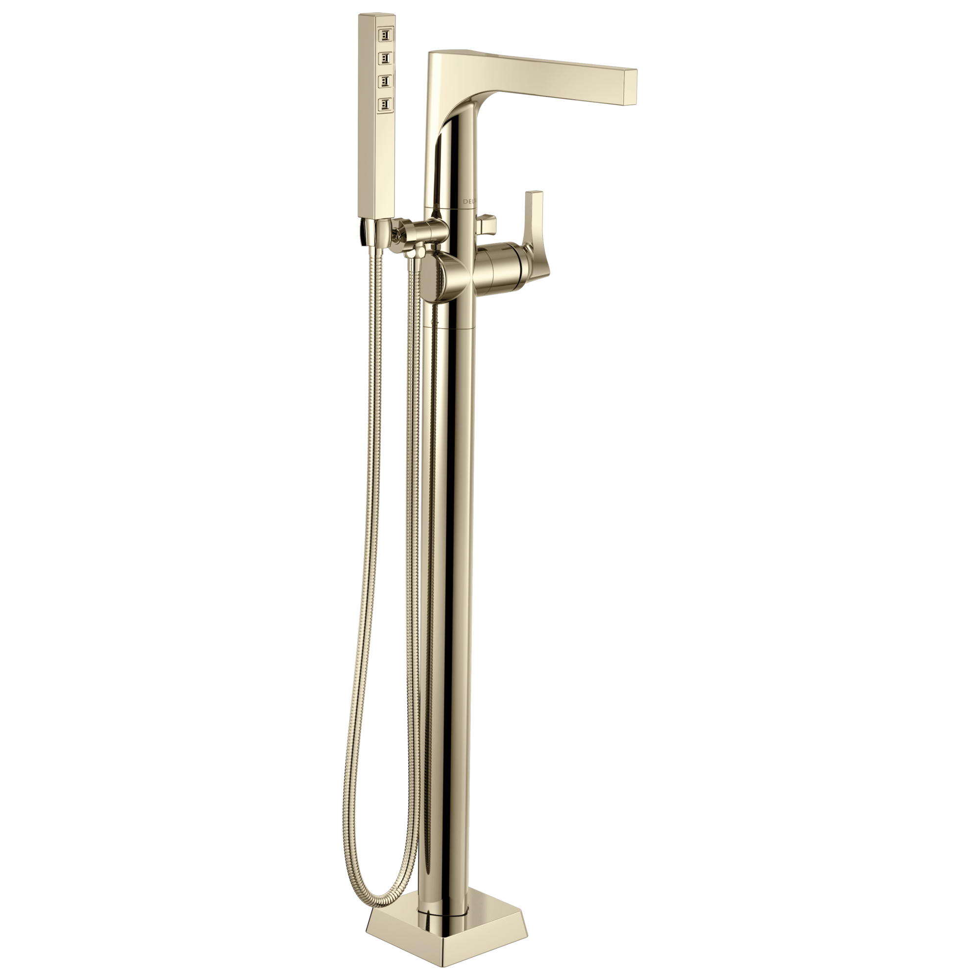 T4774-PNFL Напольная накладка для ванны с одной ручкой и ручным душем Delta Faucet Zura Полированный никель 