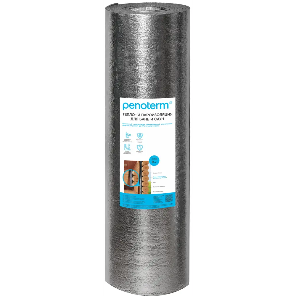 ПОРИЛЕКС Пенотерм - фольгированная теплоизоляция для бань и саун 10 мм 82616336 STLM-0031821