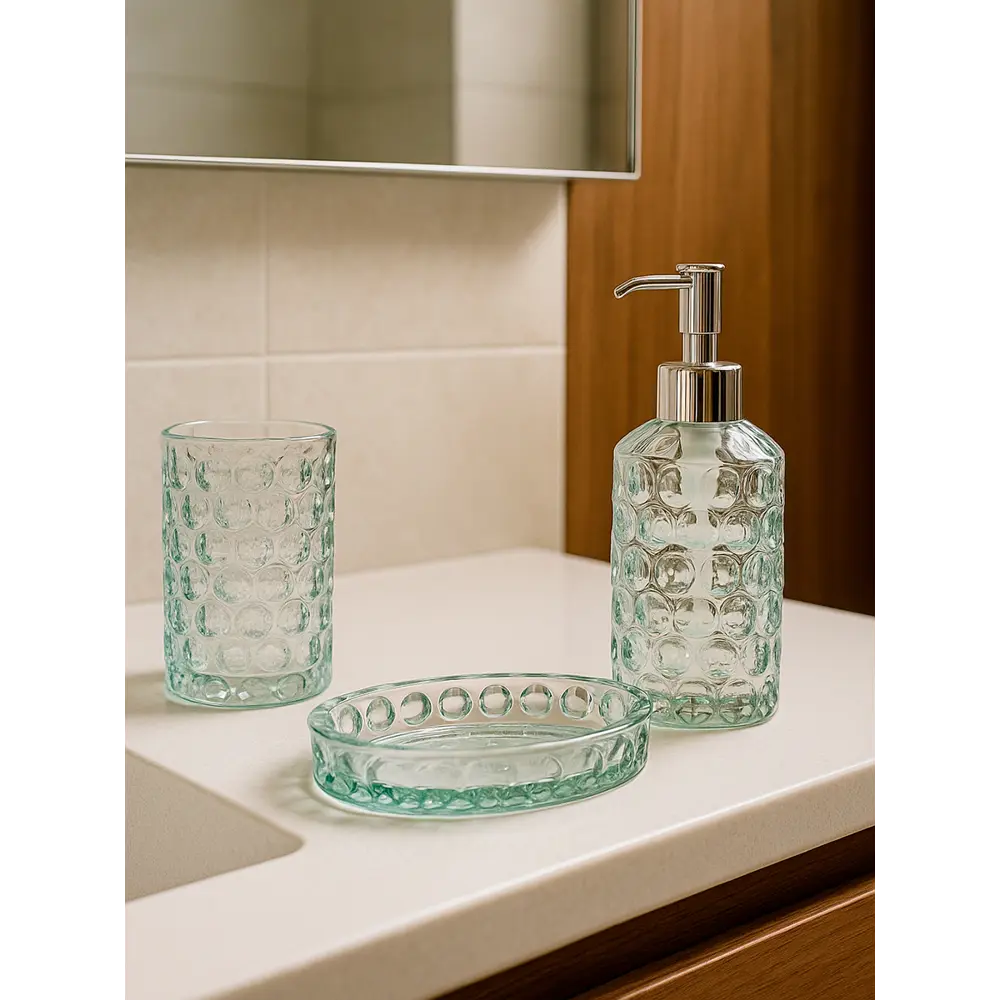 Дозатор для мыла баблз стекло зеленый Santreyd STLM-2204333 - Вид №3