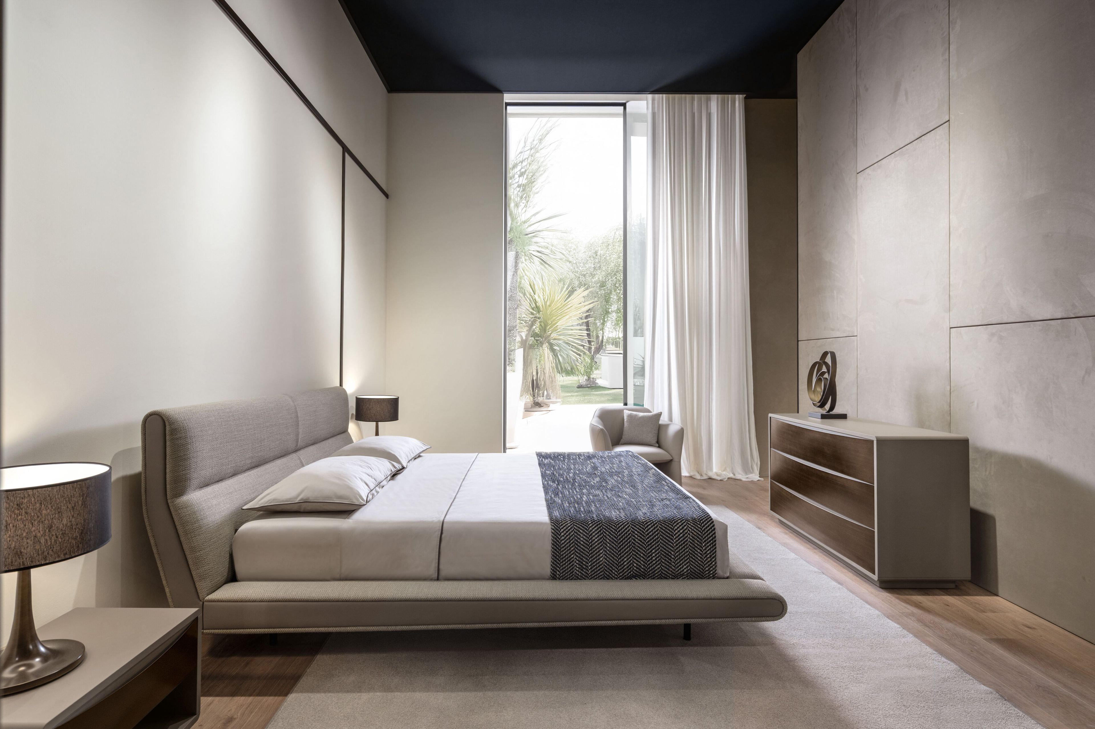 Двуспальная мягкая кровать из ткани Cantori Sharon ARCH-00098688 - Вид №1