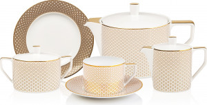 10670388 Rosenthal Сервиз чайный Rosenthal Францис Карро Беж на 6 персон 21 предмет Фарфор