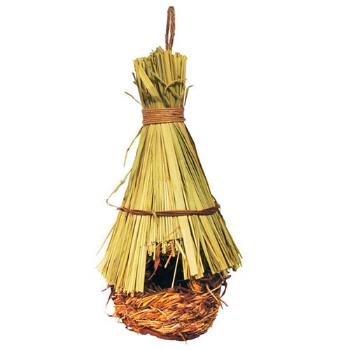 ПР0036185 Гнездо-домик для птиц с соломенной крышей, d120х270мм TRIOL 